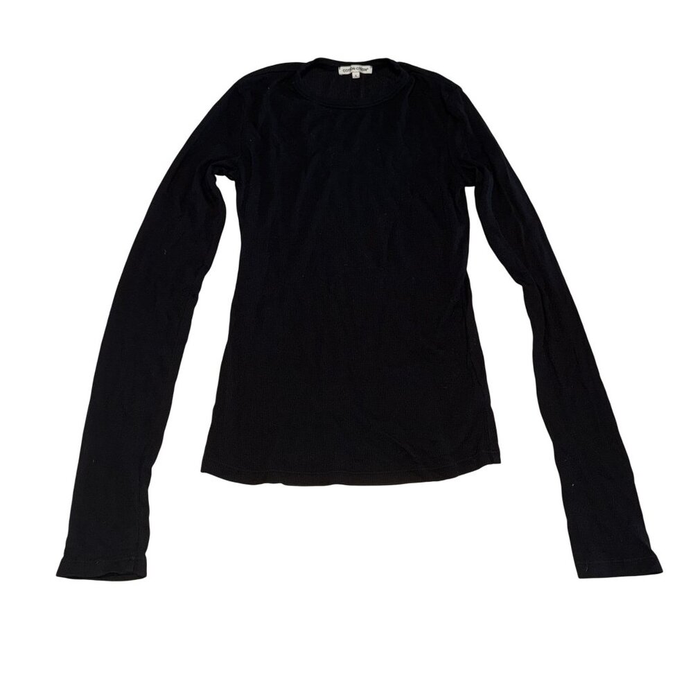 Cotton Citizen Verona Jet Black Long Sleeve Cotton Blend Shirt Women's Small S